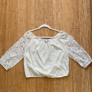 Cupcakes and Cashmere Off the Shoulder Lace Top